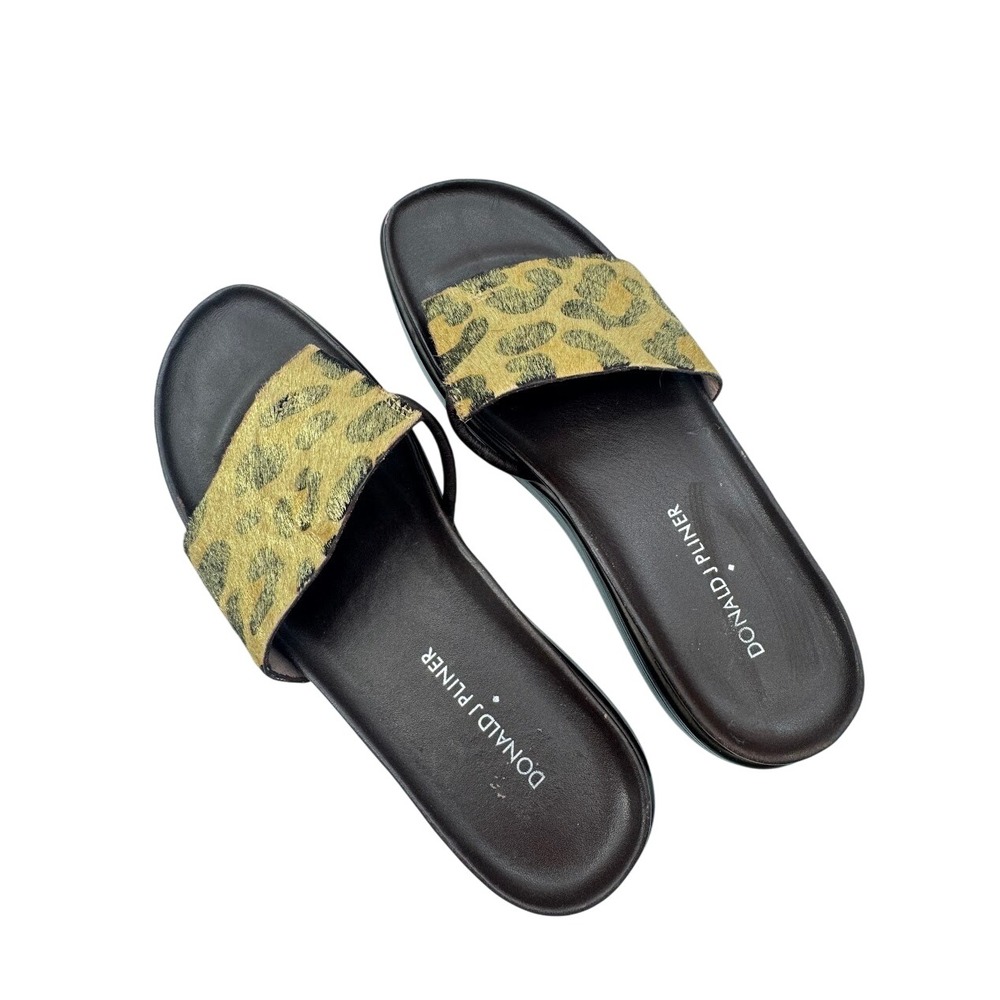 Donald Pliner Fifi Slip On Sandal Women's Size 7M Black Leopard - Picture 9 of 12